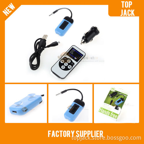 3.5mm Jack Car FM Transmitter W/ Remote Control Car Charger Set for iPhone and iPad